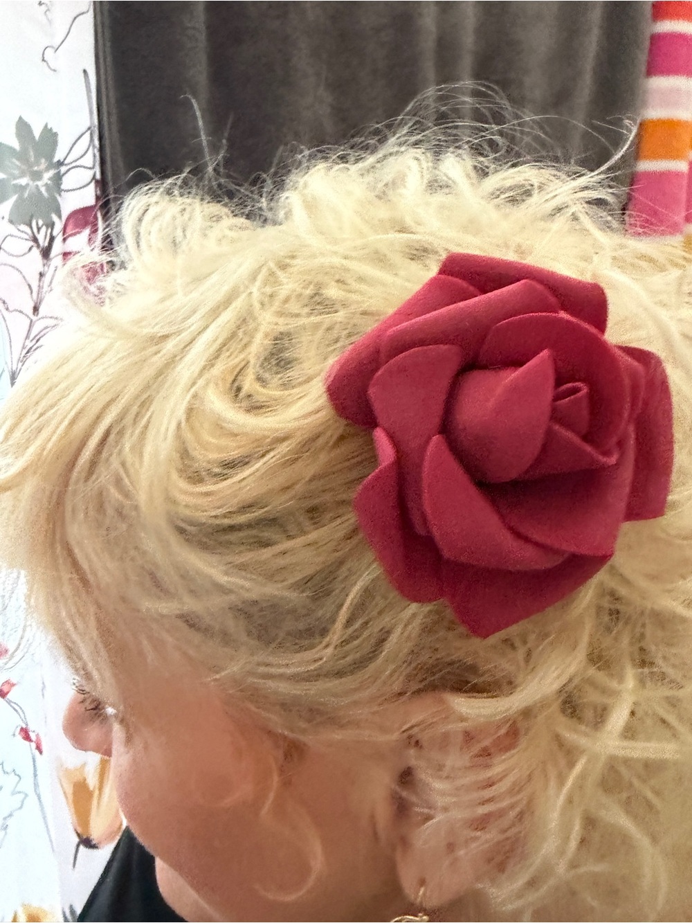 Red Fabric Rose Hair Clip - Women's Accessory Really Nice Material! New